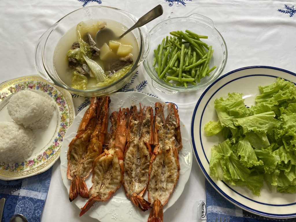 grilled prawns