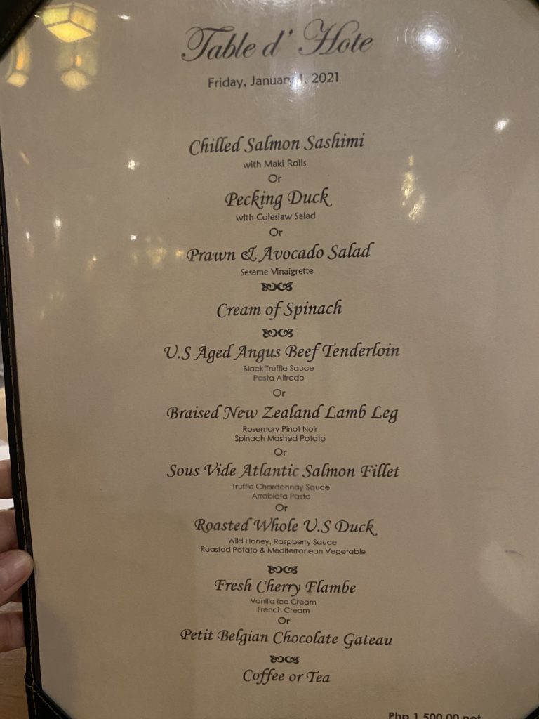 Le Chef menu