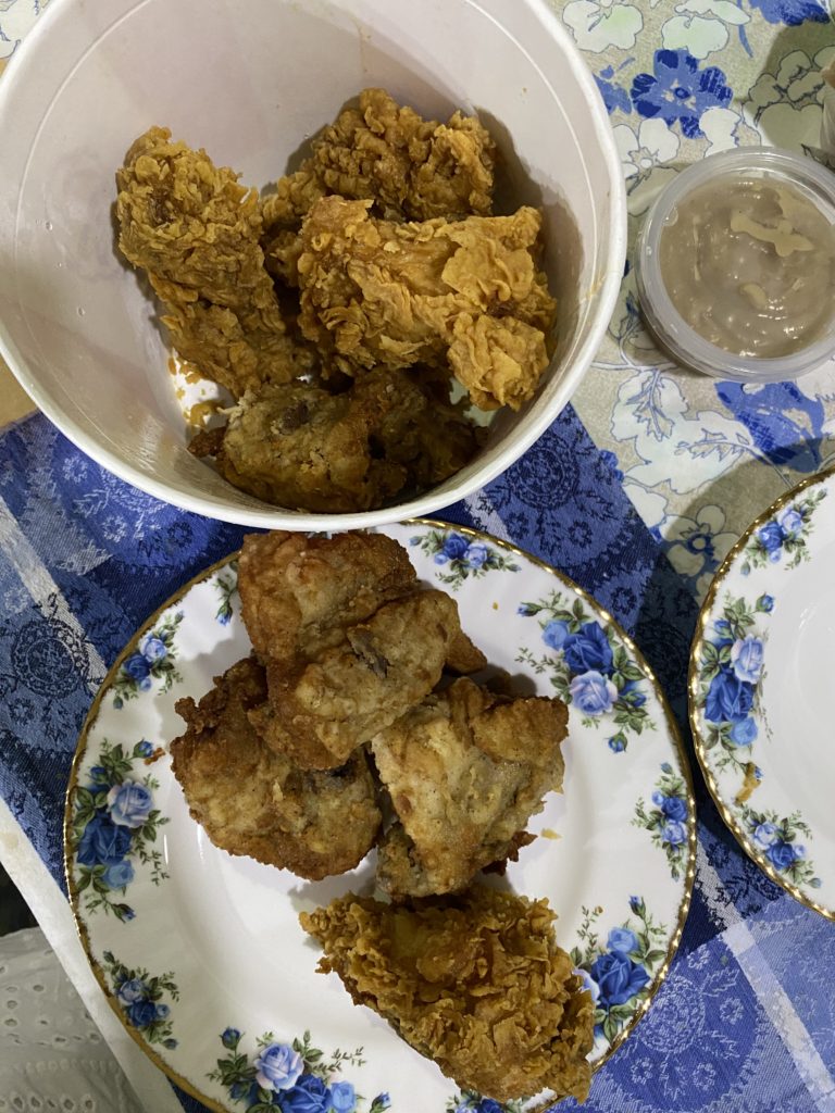 KFC chicken dinner