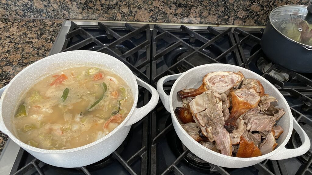 roast duck and soup