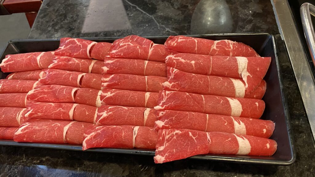 Hot pot, sliced beef