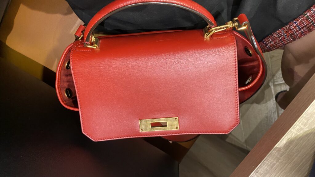 red Bally handbag