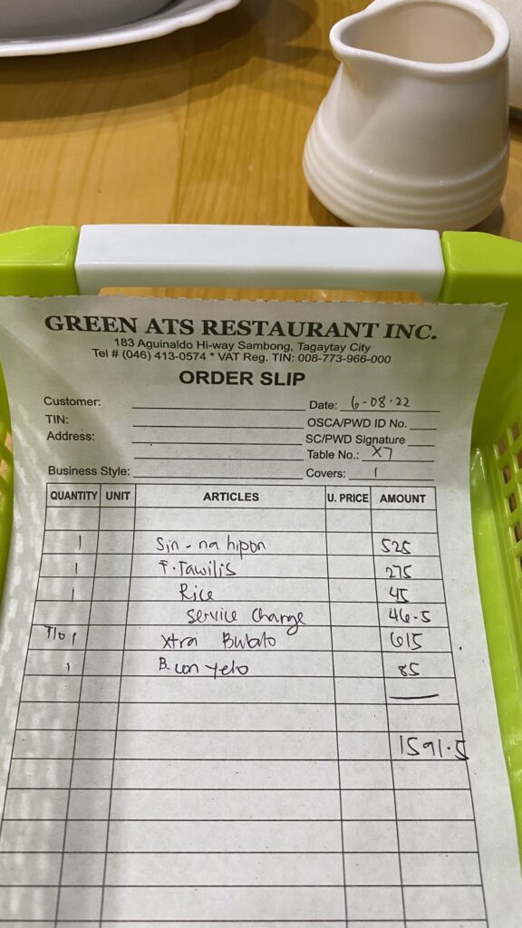 Green ATS food bill