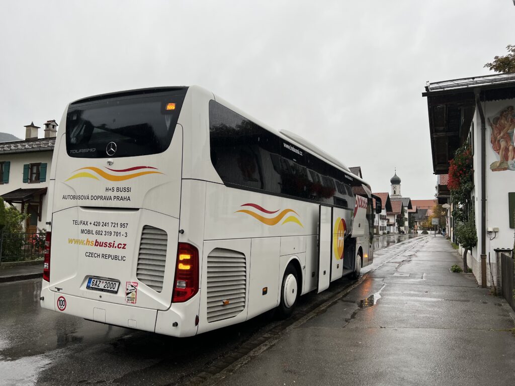 Tour Bus leaves Oberammergau