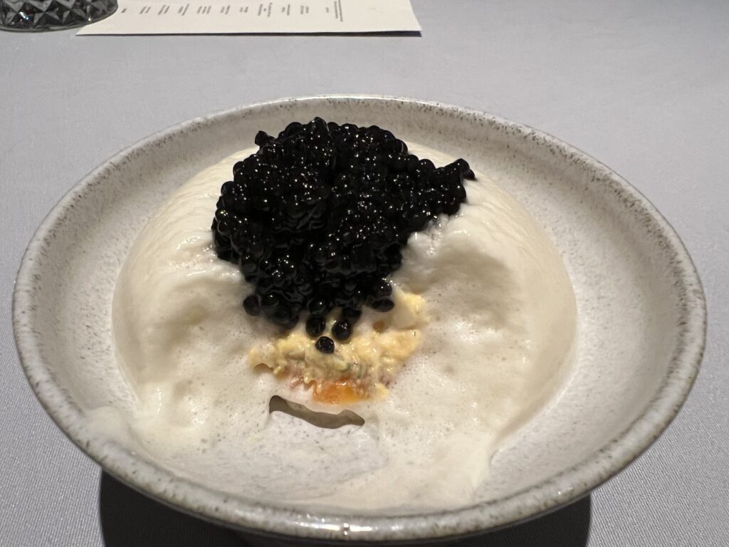 Casino egg with caviar